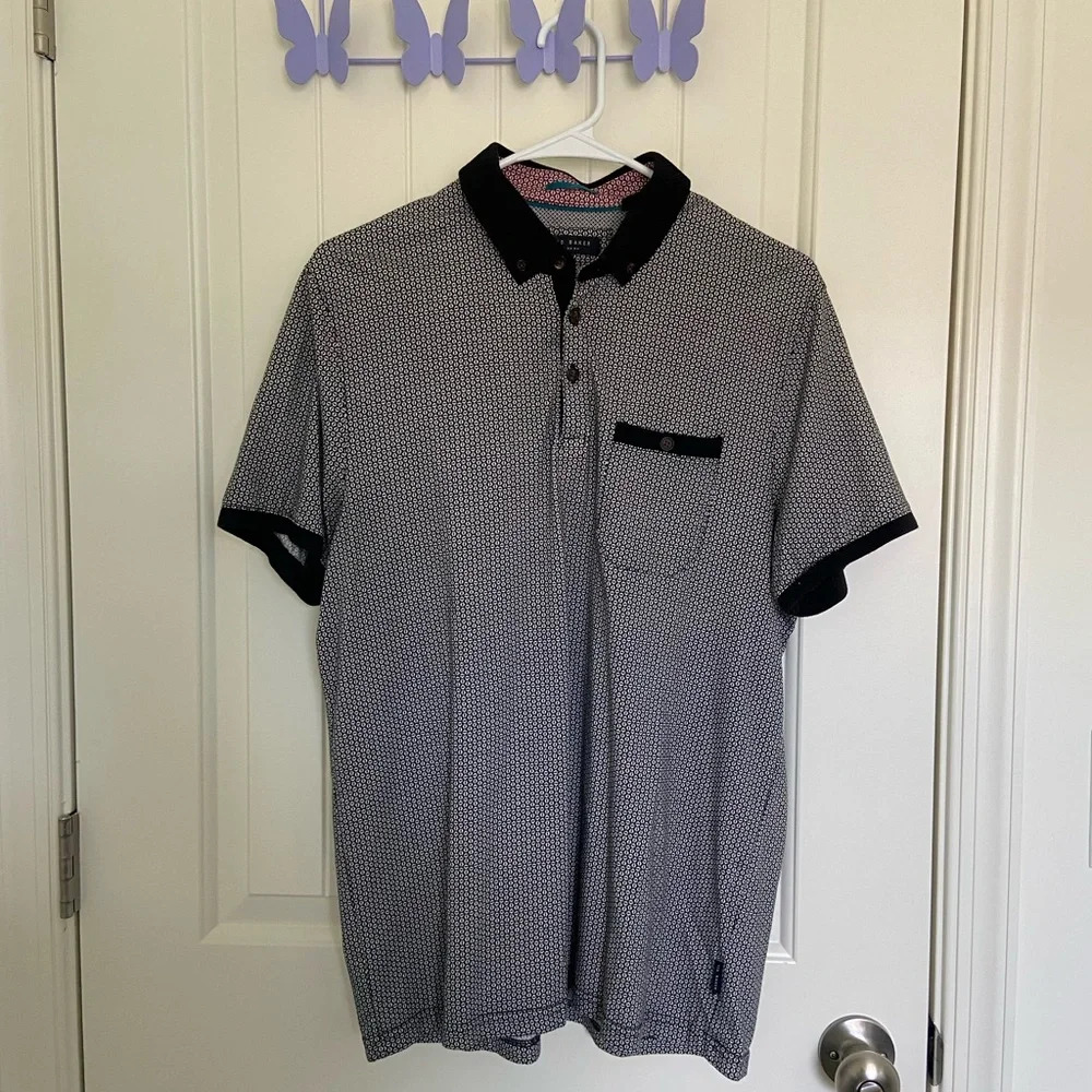 EUC | Ted Baker London men’s‎ patterned golf polo — size 4 (large)